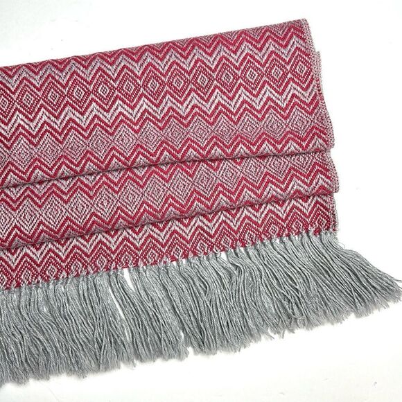 T’icani Peru Large Alpaca Gray Red Scarf Shawl Wrap - Picture 8 of 12
